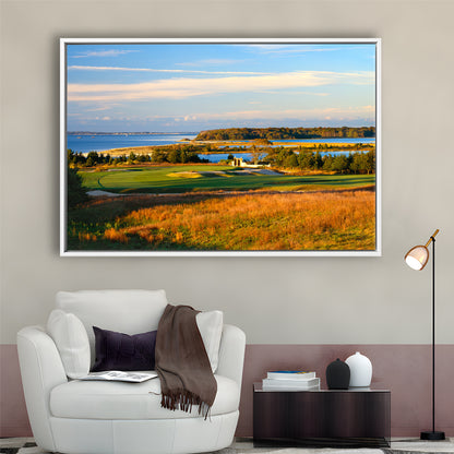 National Golf Links Of America Hole 17, Southampton, New York, Floating Framed Canvas Print Wall Art