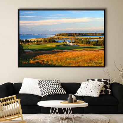 National Golf Links Of America Hole 17, Southampton, New York, Floating Framed Canvas Print Wall Art