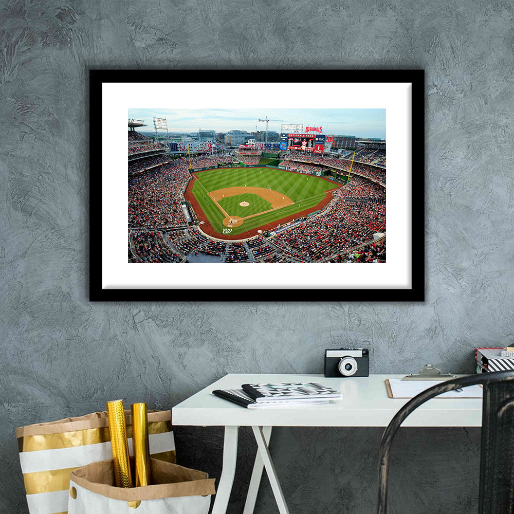 National Park Washington Dc, Stadium Canvas, Sport Art, Gift for him, White Border Framed Art Print Wall Decor