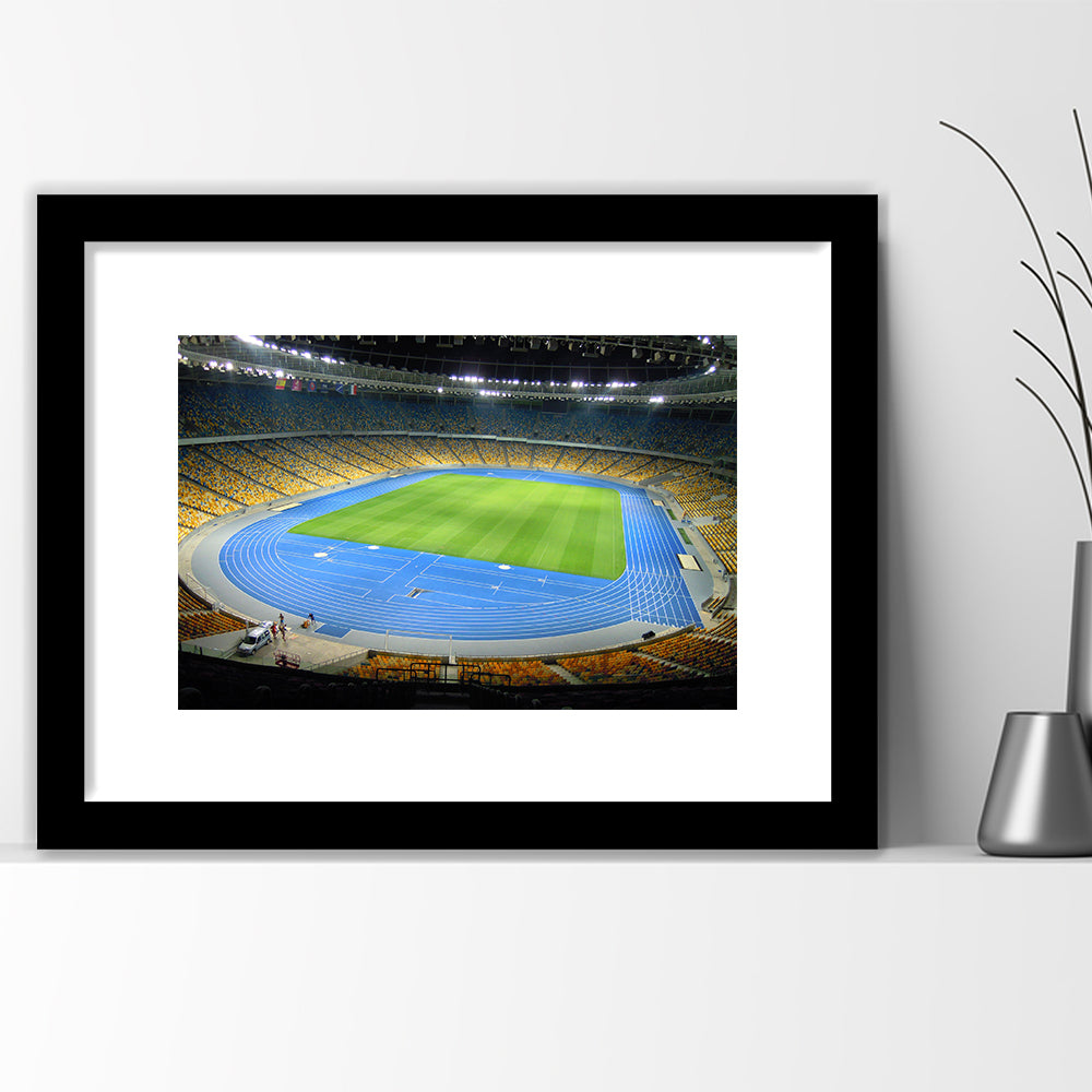 National Sports Complex, Stadium Canvas, Sport Art, Gift for him, White Border Framed Art Print Wall Decor