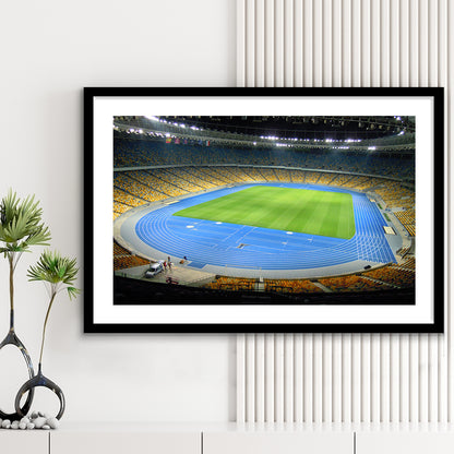 National Sports Complex, Stadium Canvas, Sport Art, Gift for him, White Border Framed Art Print Wall Decor