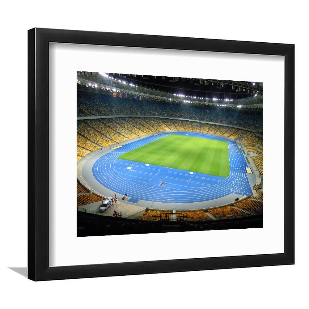 National Sports Complex, Stadium Canvas, Sport Art, Gift for him, White Border Framed Art Print Wall Decor