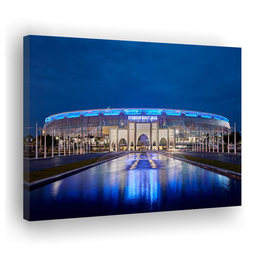 National Stadium in Bukit Jalil, Stadium Canvas, Sport Art, Gift for him, Man Cave Decor, Art Print, Canvas Print Wall Art