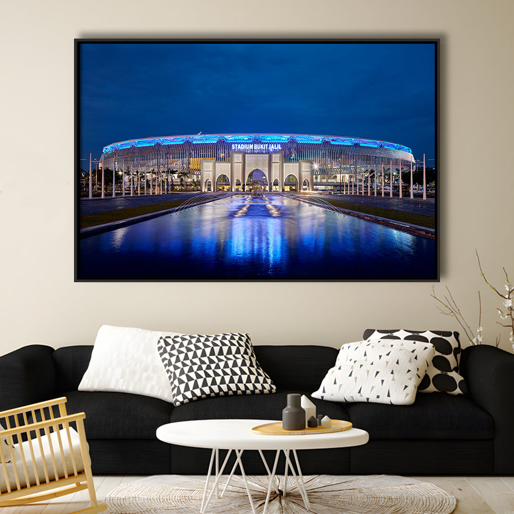 National Stadium in Bukit Jalil, Stadium Canvas, Sport Art, Framed Canvas Print Wall Art, Floating Frame