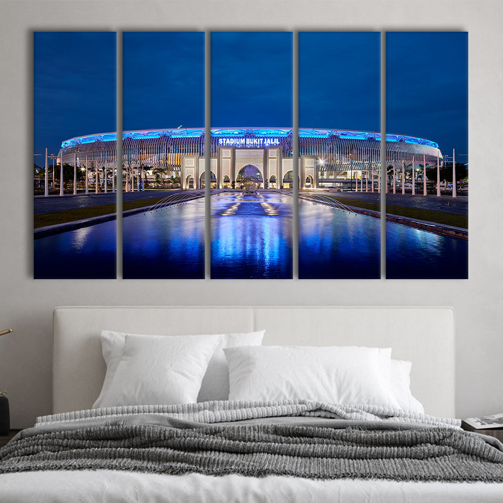 National Stadium in Bukit Jalil, Stadium Canvas, Sport Art, 5 Panel B, Extra Large Canvas, Canvas Print Wall Art