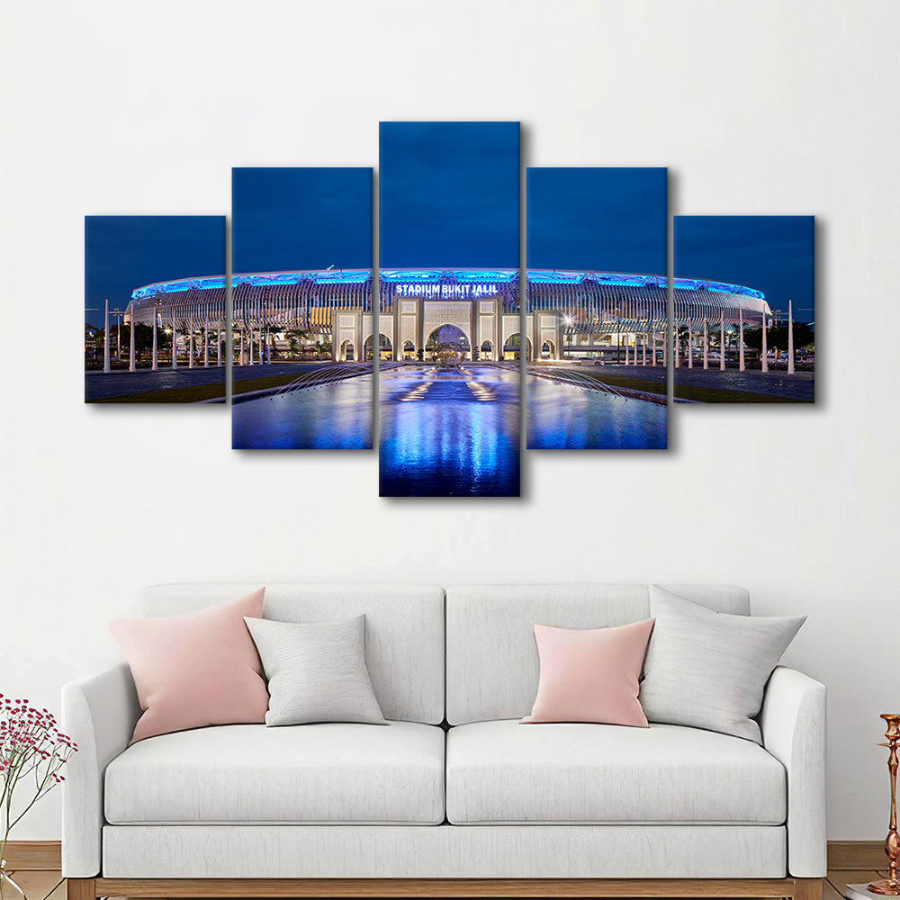 National Stadium in Bukit Jalil, Stadium Canvas, Sport Art, Gift for him, 5 Panel, Large Canvas, Canvas Print Wall Art