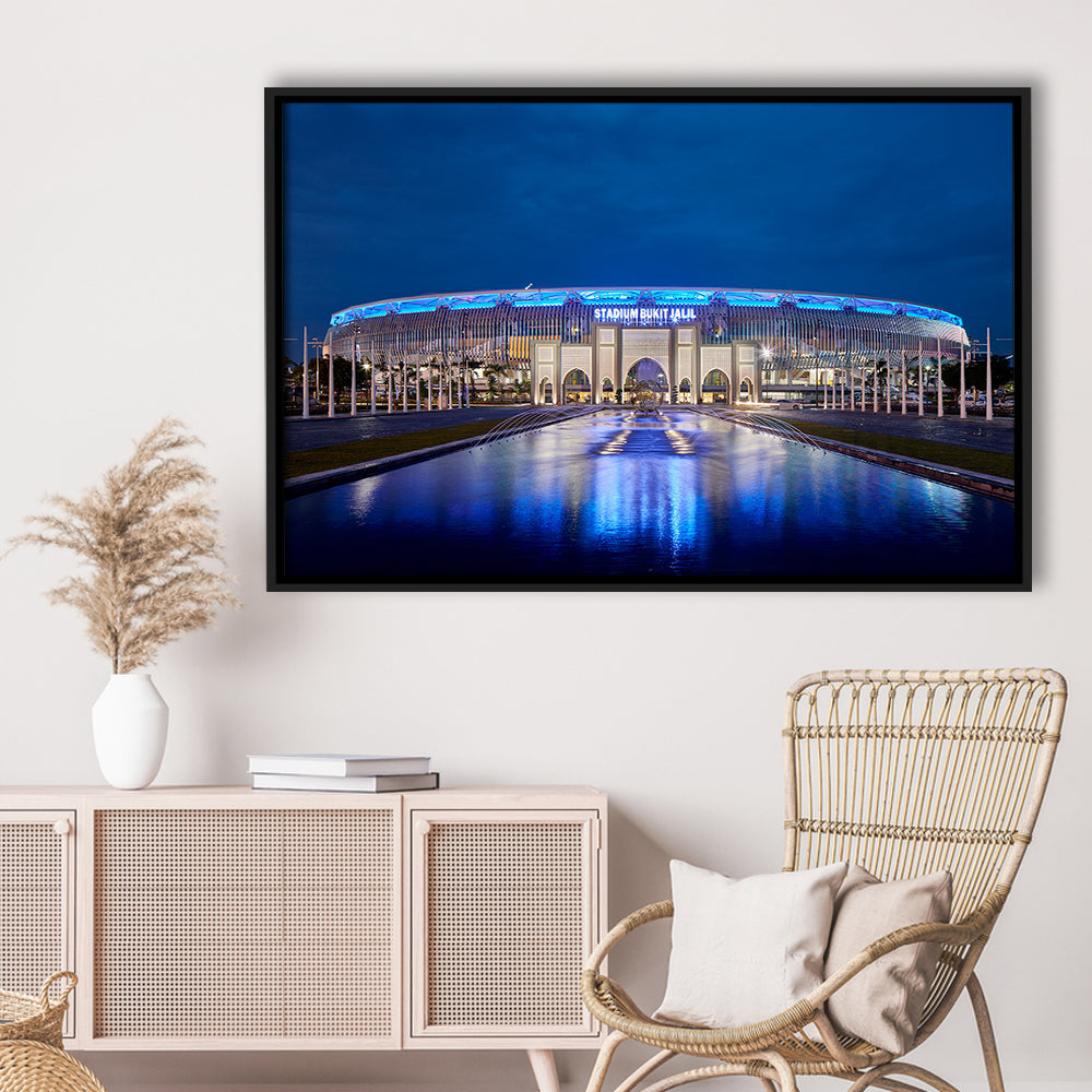 National Stadium in Bukit Jalil, Stadium Canvas, Sport Art, Framed Canvas Print Wall Art, Floating Frame
