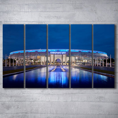National Stadium in Bukit Jalil, Stadium Canvas, Sport Art, 5 Panel B, Extra Large Canvas, Canvas Print Wall Art