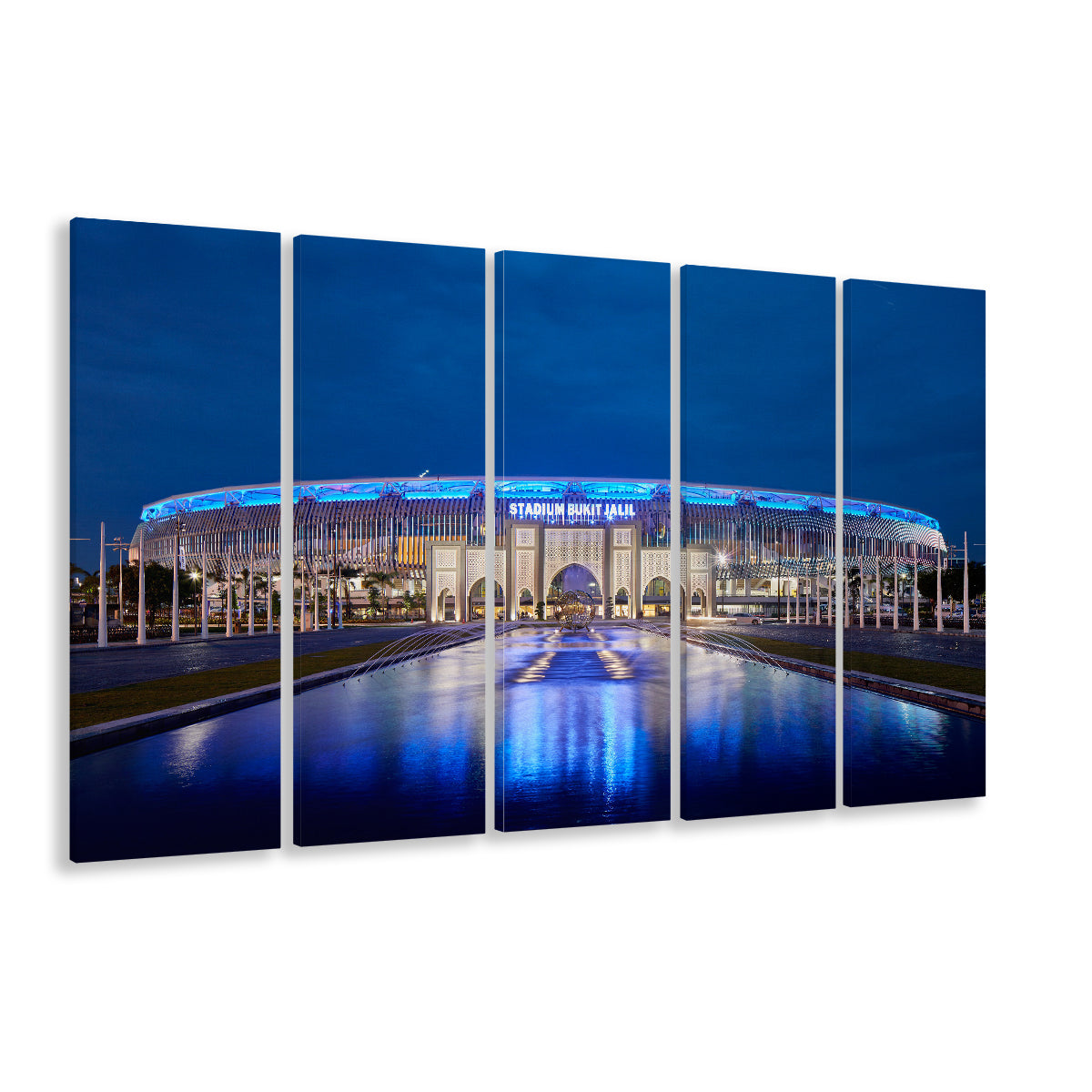 National Stadium in Bukit Jalil, Stadium Canvas, Sport Art, 5 Panel B, Extra Large Canvas, Canvas Print Wall Art