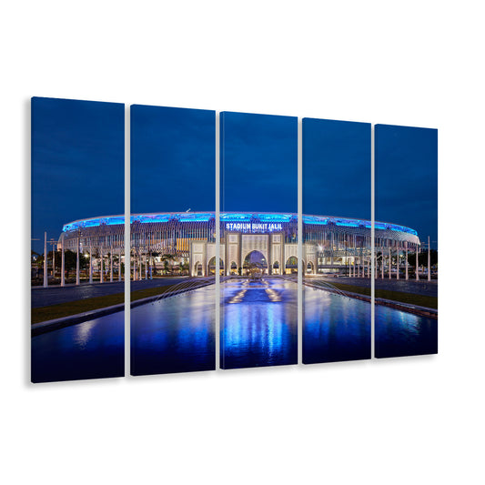 National Stadium in Bukit Jalil, Stadium Canvas, Sport Art, 5 Panel B, Extra Large Canvas, Canvas Print Wall Art