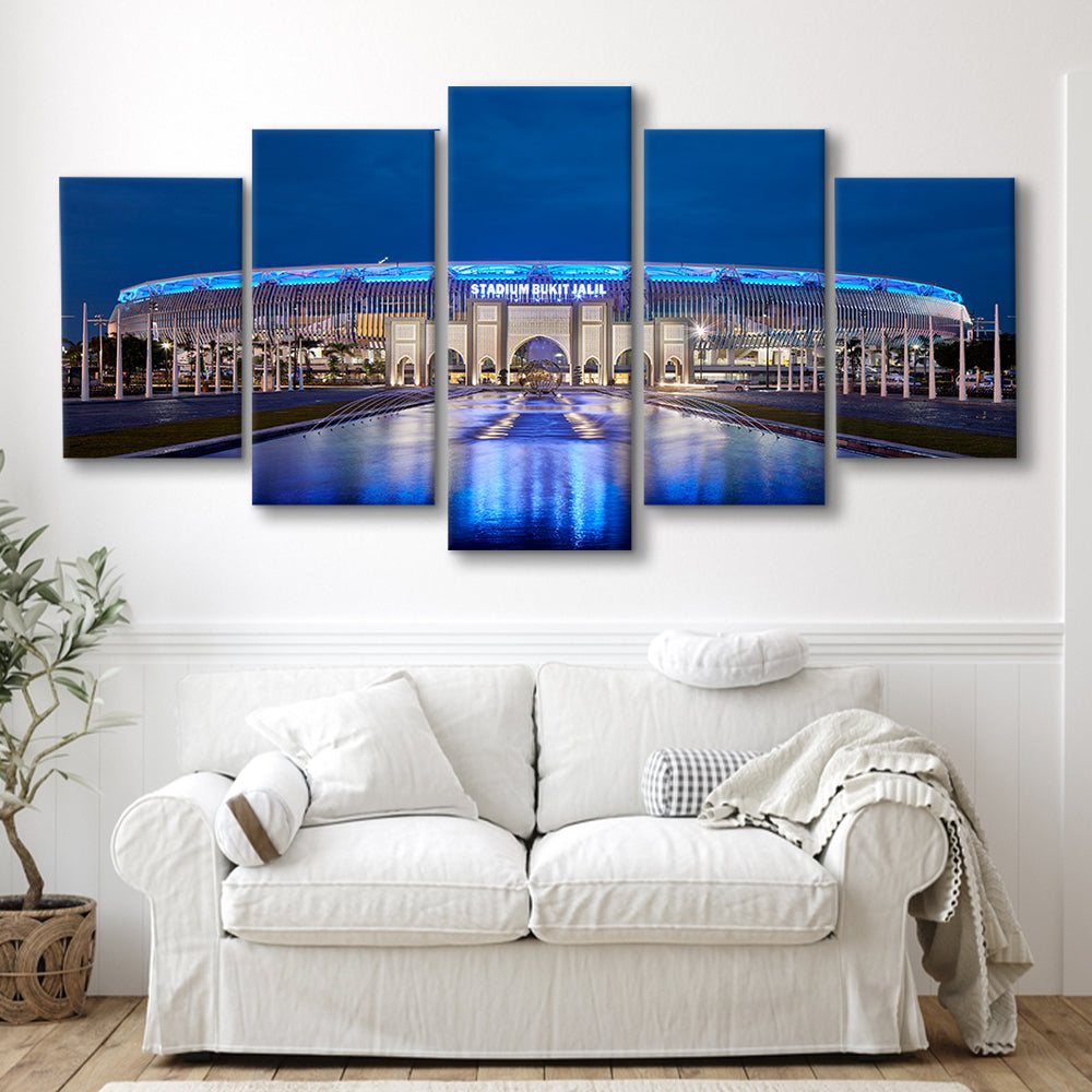 National Stadium in Bukit Jalil, Stadium Canvas, Sport Art, Gift for him, 5 Panel, Large Canvas, Canvas Print Wall Art
