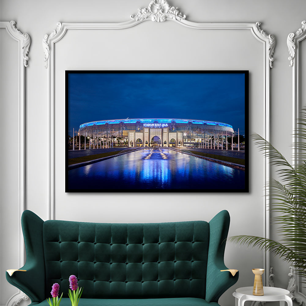 National Stadium in Bukit Jalil, Stadium Canvas, Sport Art, Gift for him, Framed Art Print Wall Decor, Picture Framed