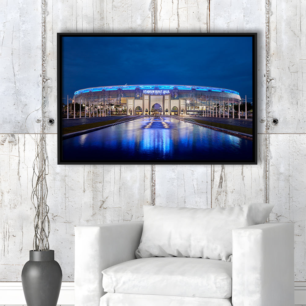 National Stadium in Bukit Jalil, Stadium Canvas, Sport Art, Framed Canvas Print Wall Art, Floating Frame