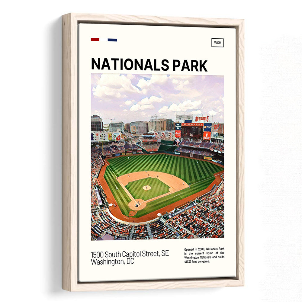 Nationals Park Print, Washington Nationals Stadium Canvas Art, Man Cave Gift, Floating Framed Canvas Print Wall Art