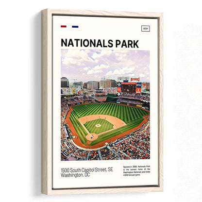 Nationals Park Print, Washington Nationals Stadium Canvas Art, Man Cave Gift, Floating Framed Canvas Print Wall Art