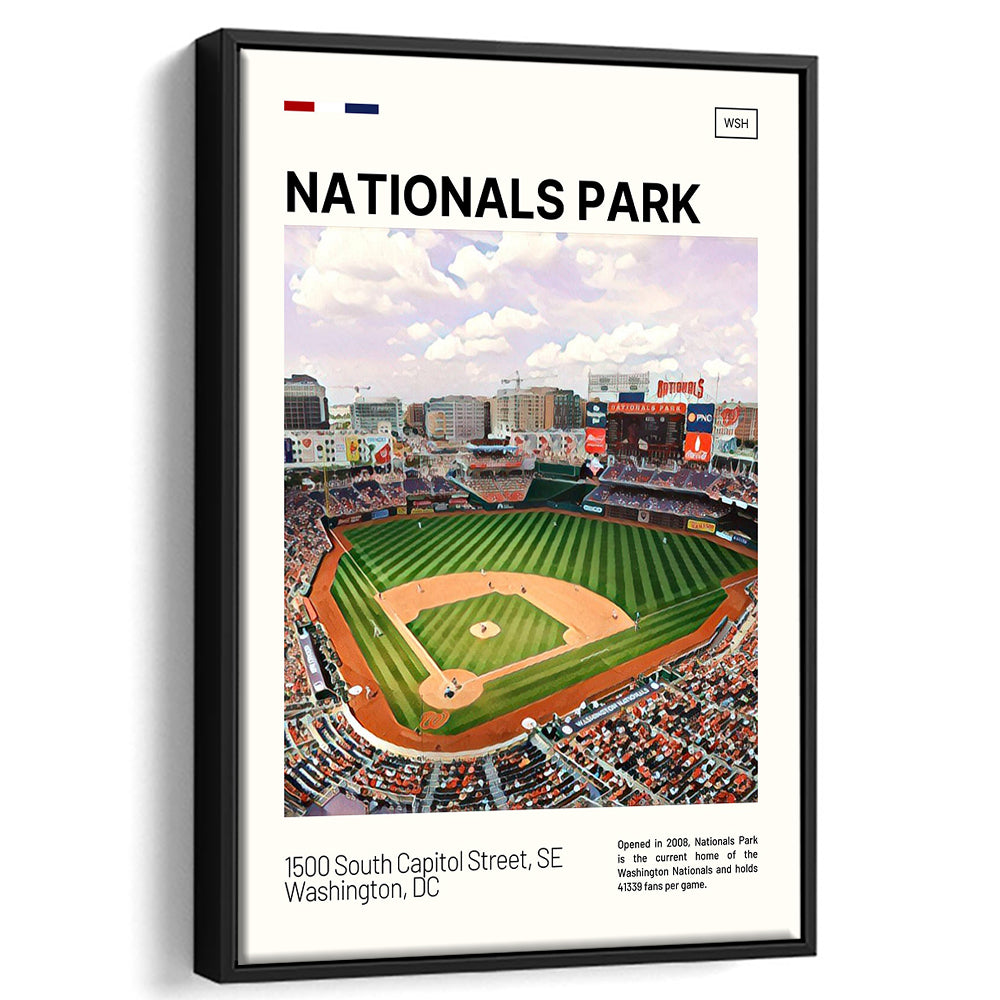 Nationals Park Print, Washington Nationals Stadium Canvas Art, Man Cave Gift, Floating Framed Canvas Print Wall Art