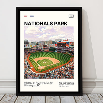 Nationals Park Print, Washington Nationals Stadium Canvas Art, Man Cave Gift, Floating Framed Canvas Print Wall Art