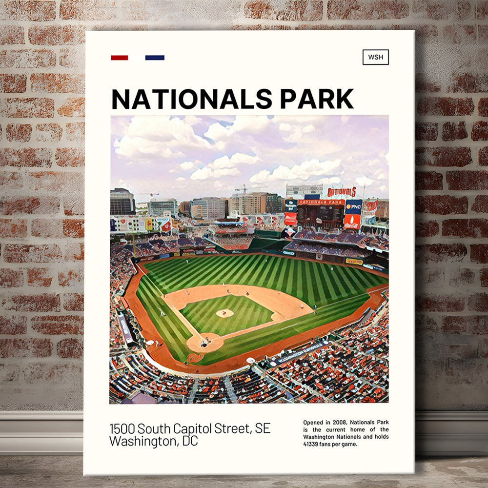 Nationals Park Print, Washington Nationals Stadium Canvas Art, Fan Gifts, Sport Art, Canvas Print Wall Art