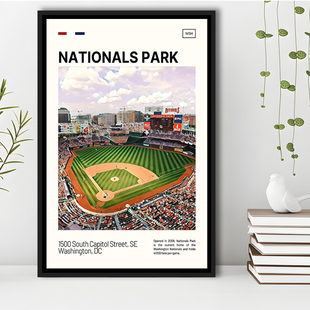 Nationals Park Print, Washington Nationals Stadium Canvas Art, Man Cave Gift, Floating Framed Canvas Print Wall Art