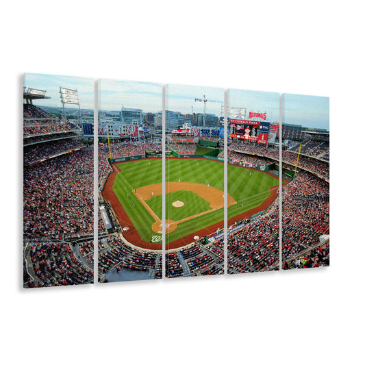 Nationals Park, Stadium Canvas, Sport Art, 5 Panel B, Extra Large Canvas, Canvas Print Wall Art