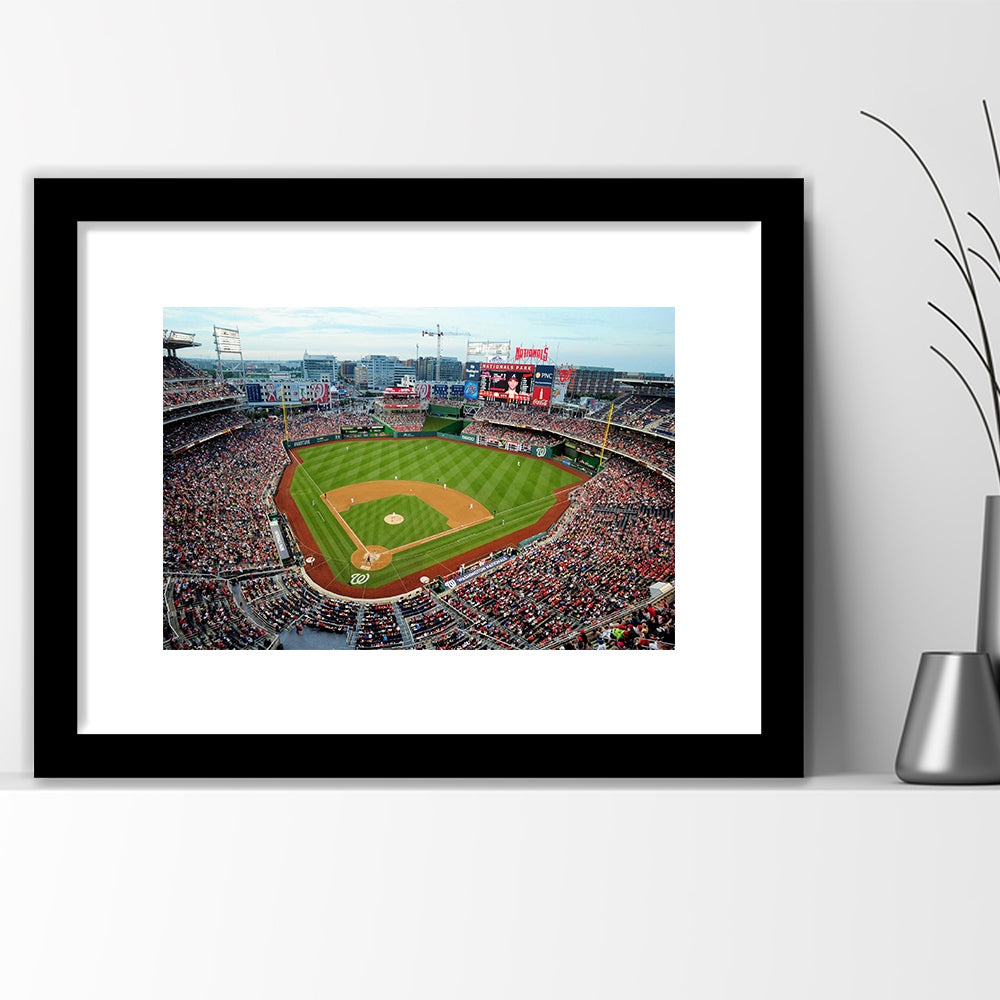 Nationals Park, Stadium Canvas, Sport Art, Gift for him, White Border Framed Art Print Wall Decor