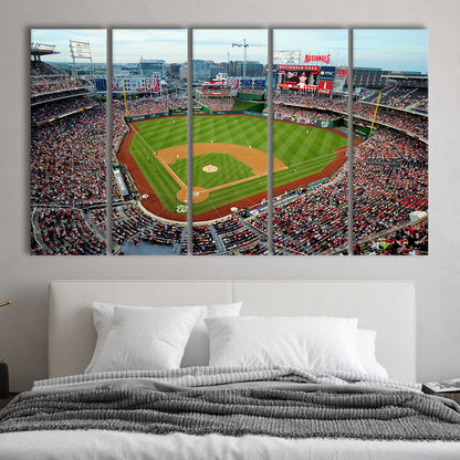 Nationals Park, Stadium Canvas, Sport Art, 5 Panel B, Extra Large Canvas, Canvas Print Wall Art
