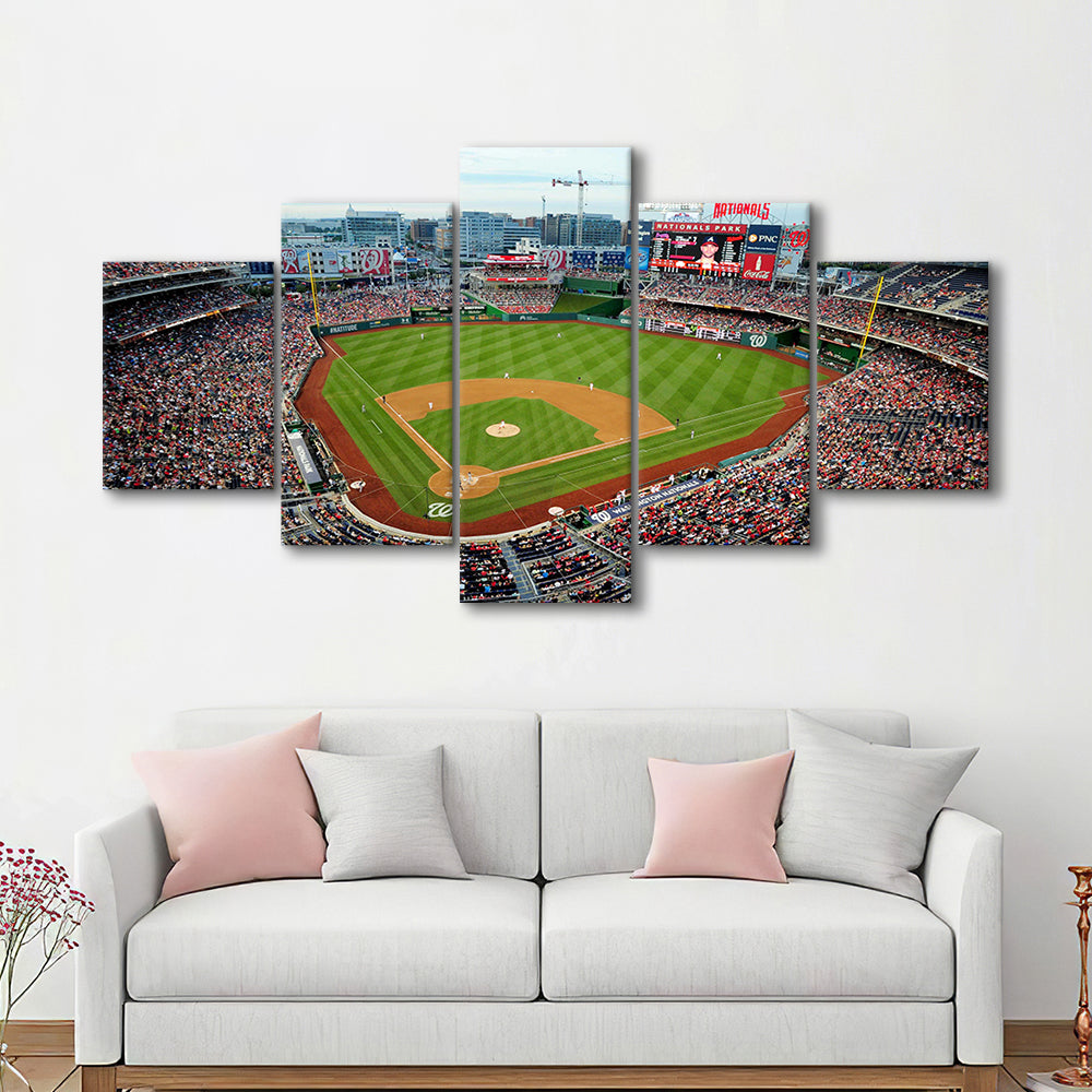 Nationals Park, Stadium Canvas, Sport Art, Gift for him, 5 Panel, Large Canvas, Canvas Print Wall Art