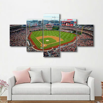 Nationals Park, Stadium Canvas, Sport Art, Gift for him, 5 Panel, Large Canvas, Canvas Print Wall Art