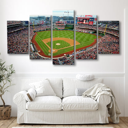 Nationals Park, Stadium Canvas, Sport Art, Gift for him, 5 Panel, Large Canvas, Canvas Print Wall Art