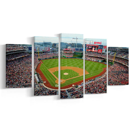 Nationals Park, Stadium Canvas, Sport Art, Gift for him, 5 Panel, Large Canvas, Canvas Print Wall Art