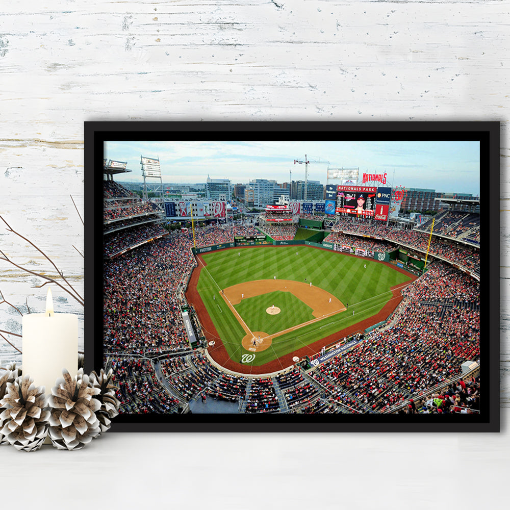 Nationals Park, Stadium Canvas, Sport Art, Framed Canvas Print Wall Art, Floating Frame
