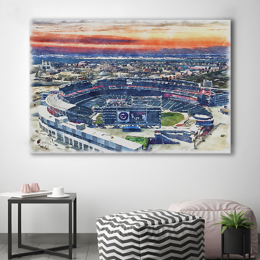Nationals Park WaterColor, Washington, DC Baseball Watercolor, Sport Art, Gifts for him, Canvas Print Wall Art