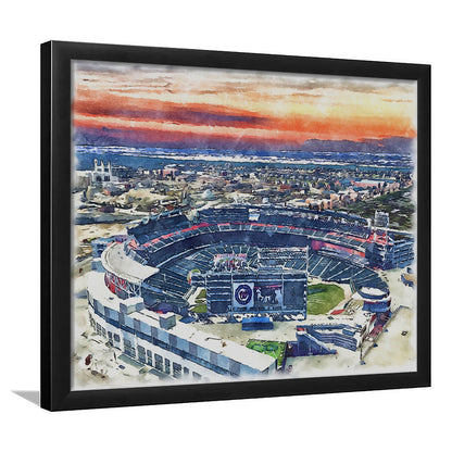 Nationals Park WaterColor, Washington, DC Baseball Watercolor, Sport Gift Art, Framed Art Print Wall Decor