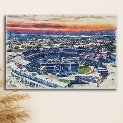 Nationals Park WaterColor, Washington, DC Baseball Watercolor, Sport Art, Gifts for him, Canvas Print Wall Art