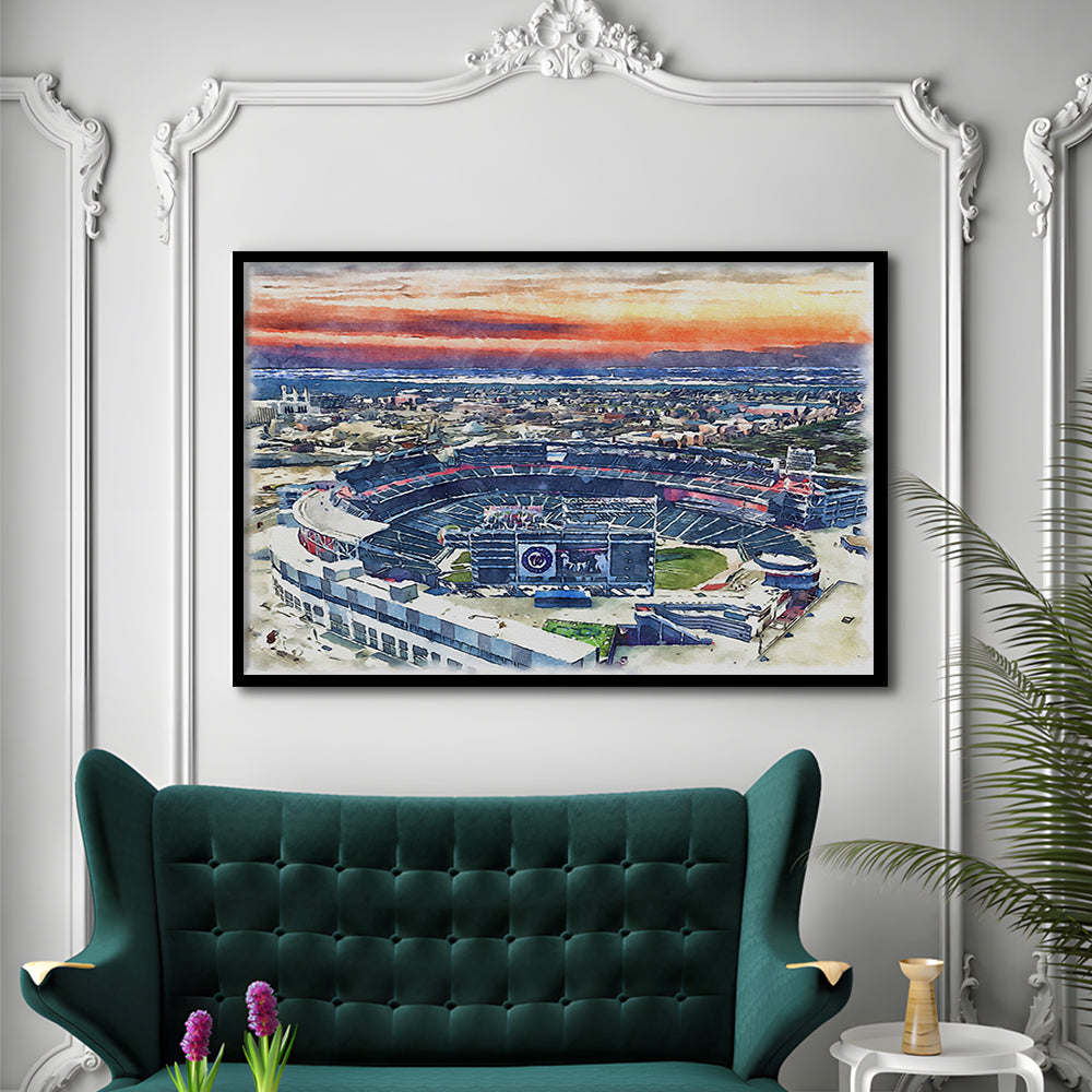 Nationals Park WaterColor, Washington, DC Baseball Watercolor, Sport Gift Art, Framed Art Print Wall Decor