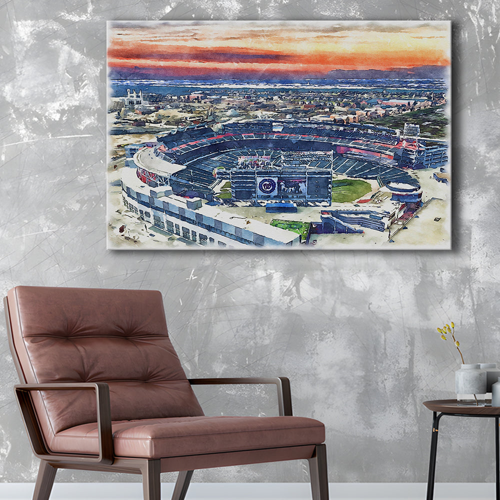 Nationals Park WaterColor, Washington, DC Baseball Watercolor, Sport Art, Gifts for him, Canvas Print Wall Art