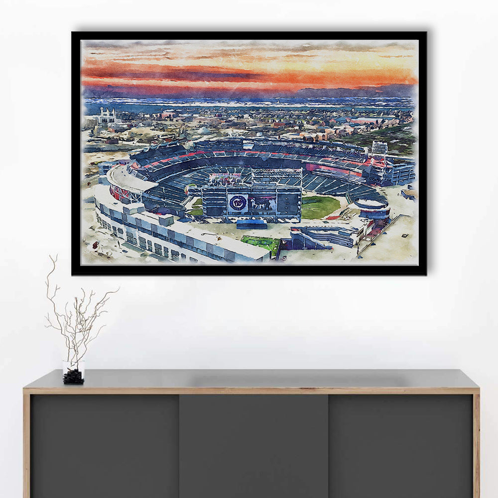 Nationals Park WaterColor, Washington, DC Baseball Watercolor, Sport Gift Art, Framed Art Print Wall Decor