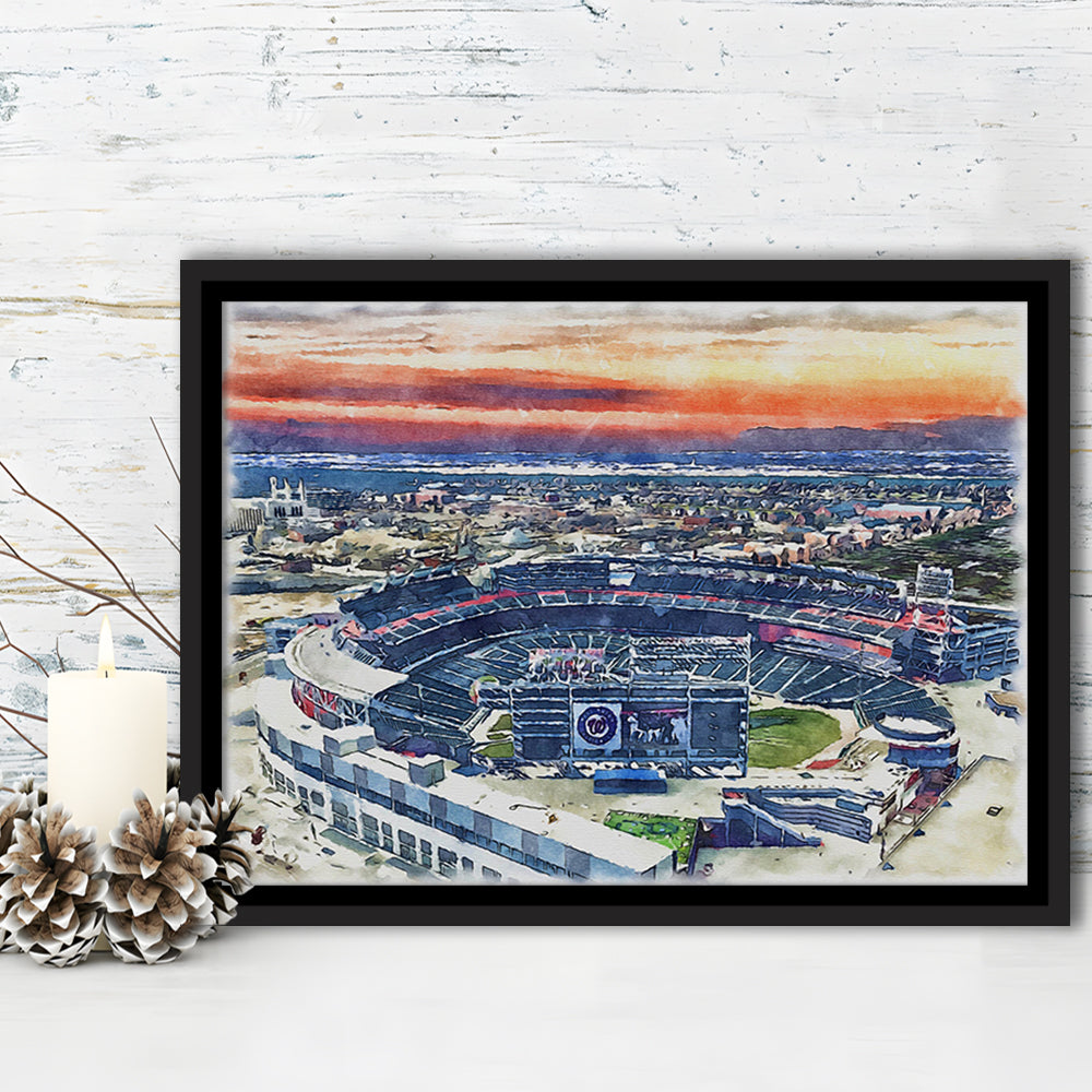 Nationals Park WaterColor, Washington, DC Baseball Watercolor, Sport Gift Art, Framed Canvas Print Wall Art