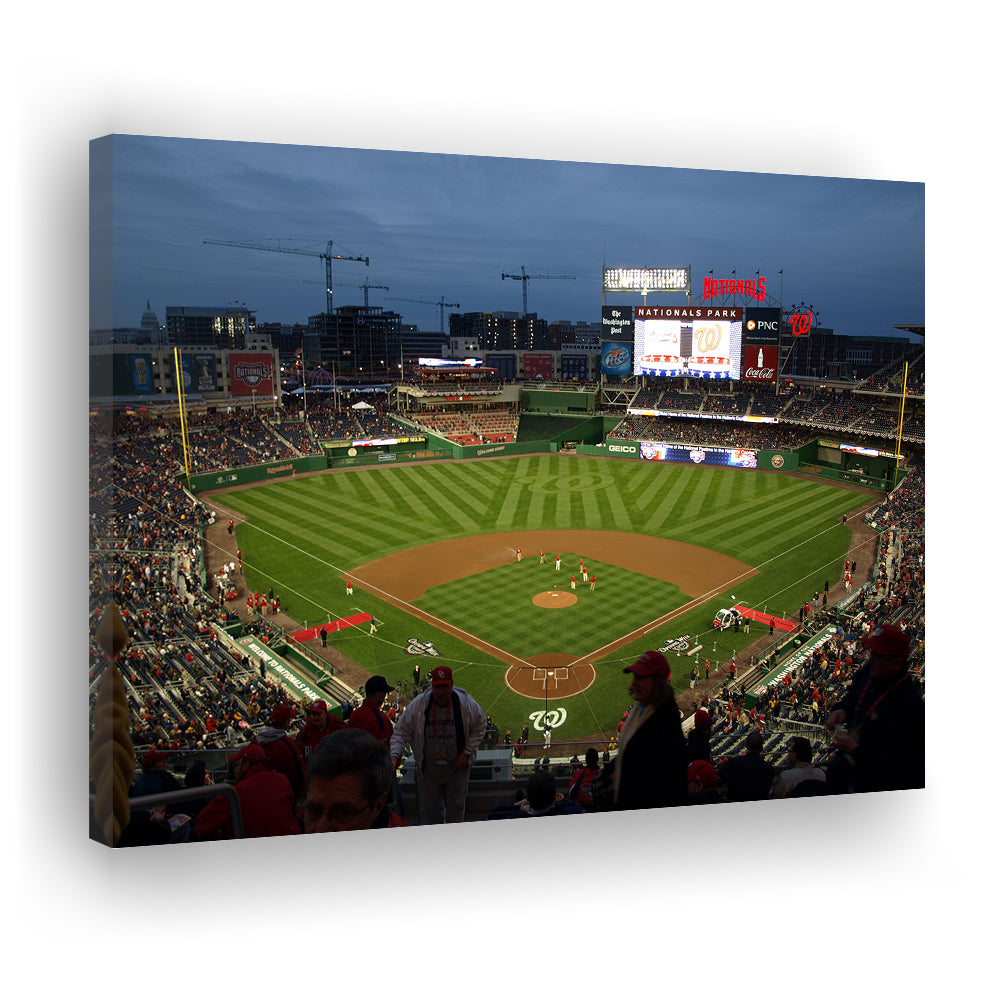 Nationals Park at Night, Stadium Canvas, Sport Art, Gift for him, Man Cave Decor, Art Print, Canvas Print Wall Art