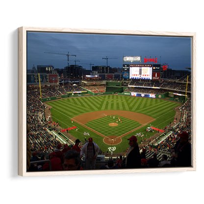 Nationals Park at Night, Stadium Canvas, Sport Art, Framed Canvas Print Wall Art, Floating Frame
