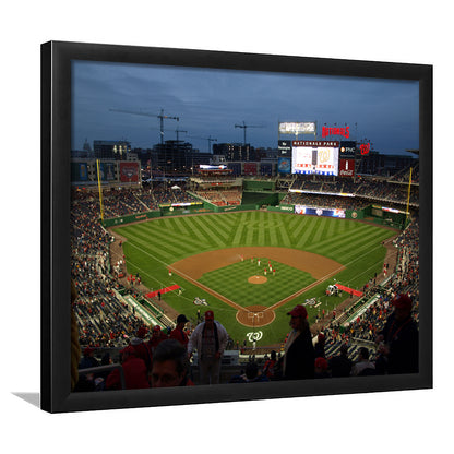 Nationals Park at Night, Stadium Canvas, Sport Art, Gift for him, Framed Art Print Wall Decor, Picture Framed