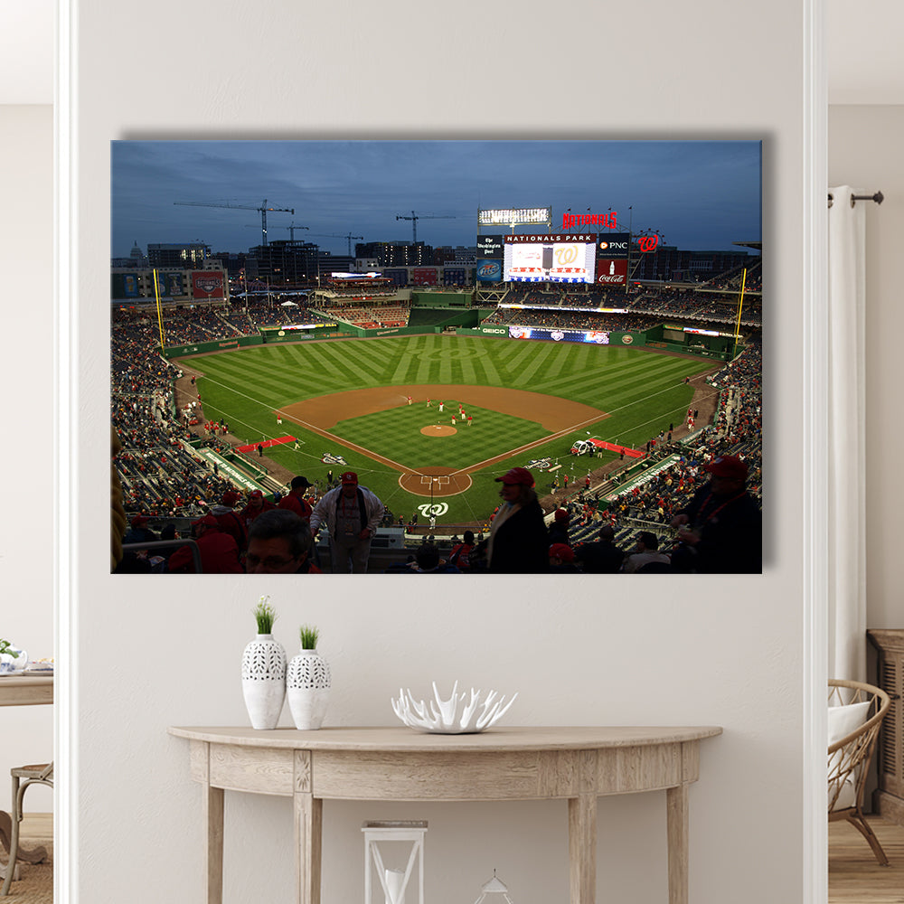 Nationals Park at Night, Stadium Canvas, Sport Art, Gift for him, Man Cave Decor, Art Print, Canvas Print Wall Art