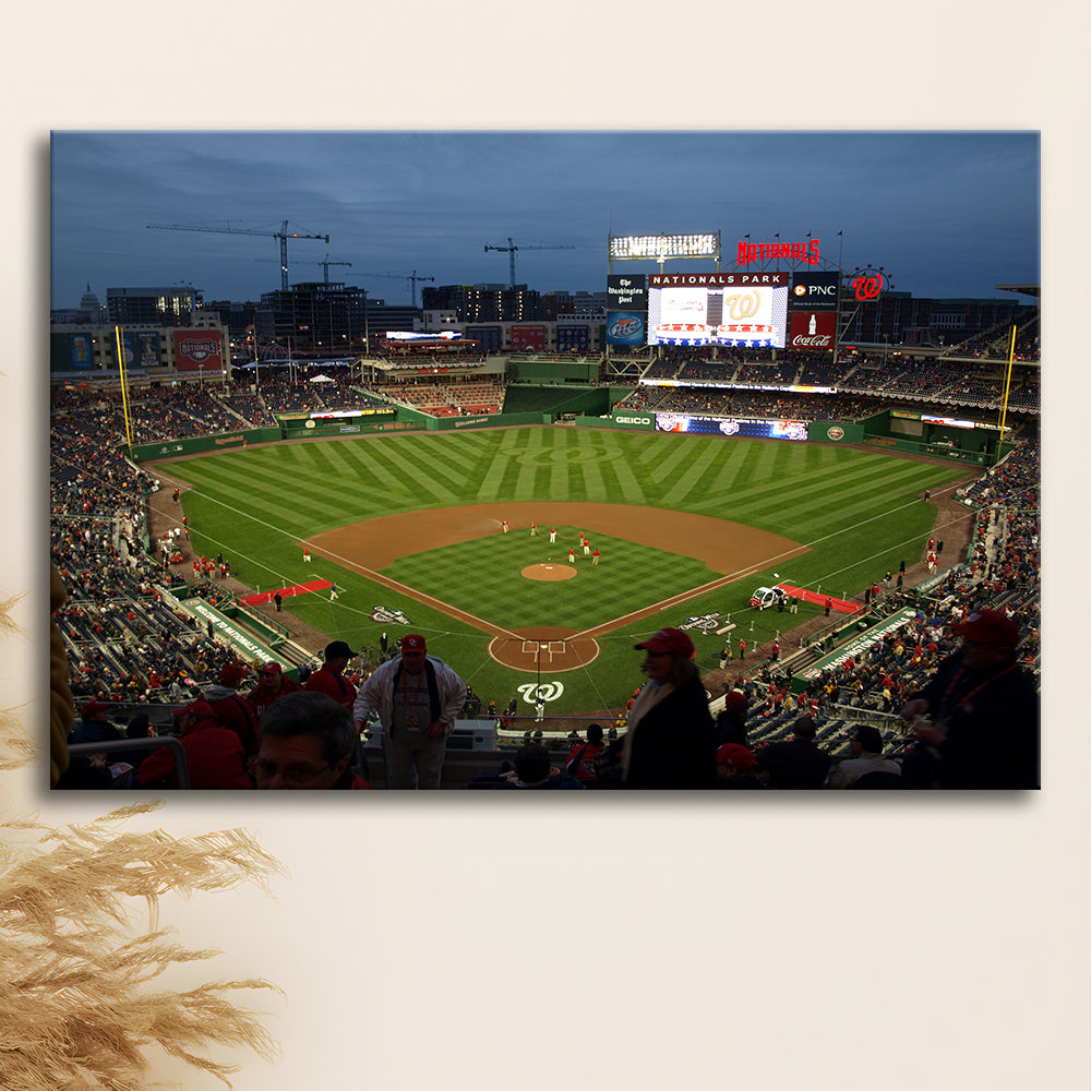 Nationals Park at Night, Stadium Canvas, Sport Art, Gift for him, Man Cave Decor, Art Print, Canvas Print Wall Art
