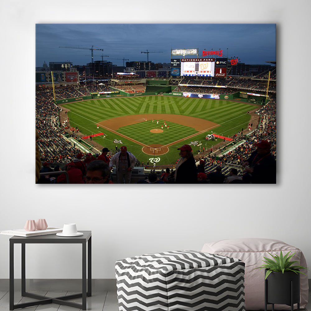 Nationals Park at Night, Stadium Canvas, Sport Art, Gift for him, Man Cave Decor, Art Print, Canvas Print Wall Art
