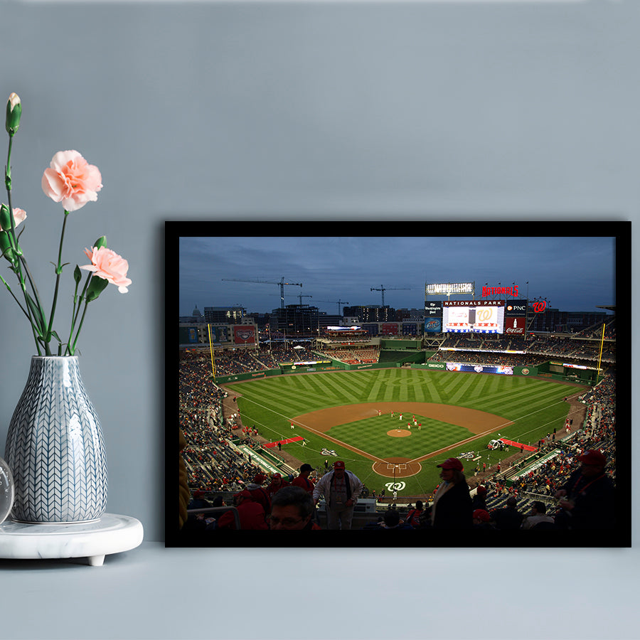 Nationals Park at Night, Stadium Canvas, Sport Art, Gift for him, Framed Art Print Wall Decor, Picture Framed