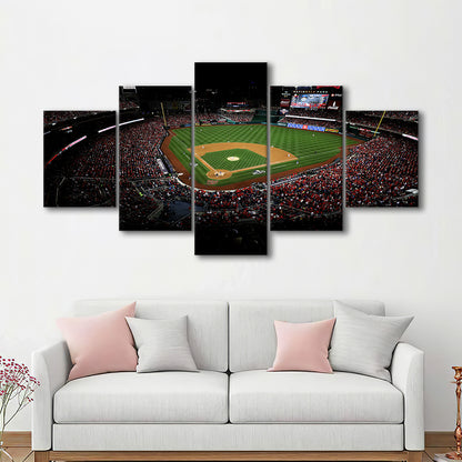 Nationals Park in Washington, Stadium Canvas, Sport Art, Gift for him, 5 Panel, Large Canvas, Canvas Print Wall Art