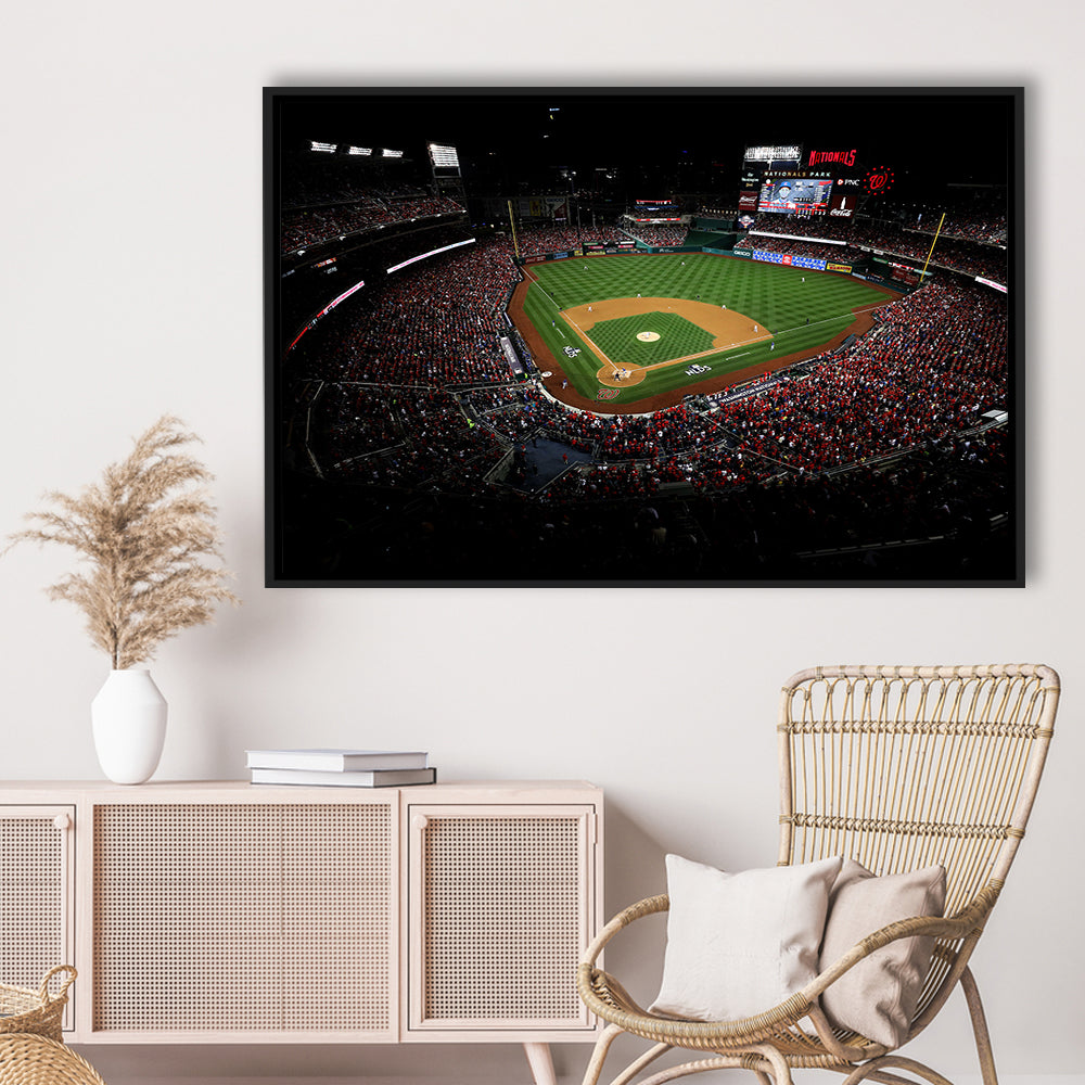 Nationals Park in Washington, Stadium Canvas, Sport Art, Framed Canvas Print Wall Art, Floating Frame