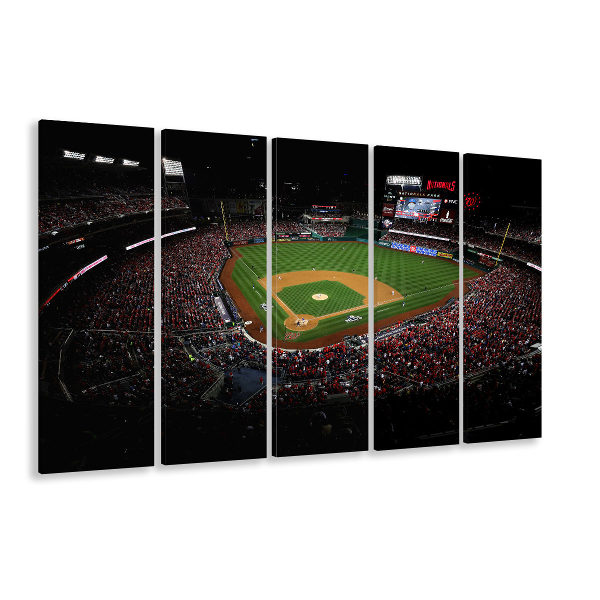 Nationals Park in Washington, Stadium Canvas, Sport Art, 5 Panel B, Extra Large Canvas, Canvas Print Wall Art
