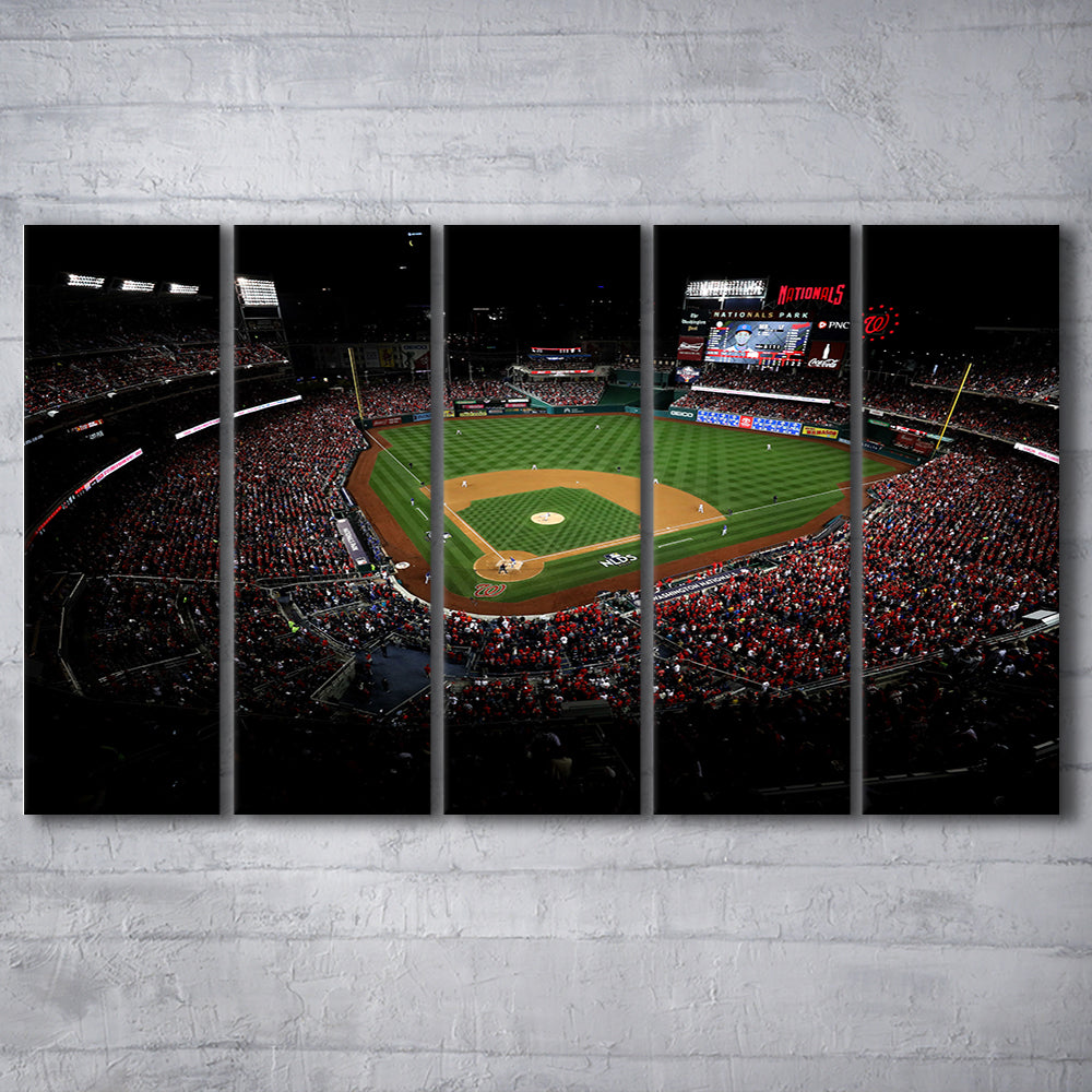 Nationals Park in Washington, Stadium Canvas, Sport Art, 5 Panel B, Extra Large Canvas, Canvas Print Wall Art