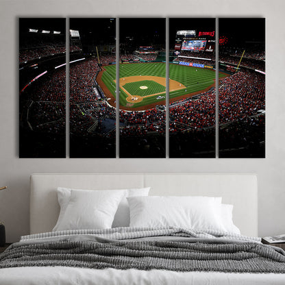 Nationals Park in Washington, Stadium Canvas, Sport Art, 5 Panel B, Extra Large Canvas, Canvas Print Wall Art